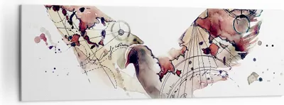 Produktbild von Bild auf Leinwand - Leinwandbild - Vogel Abstraktion - 160x50cm - Wand Bild - Wanddeko - Wandbilder - Leinwanddruck - Bilder - Kunstdruck - Wanddekoration - Leinwand bilder - Wandkunst - AB160x50-4109