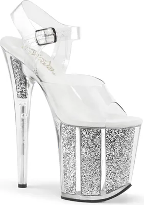 Produktbild von FLAMINGO-808G Damen Sandale von Pleaser, Transparent Silber , EU 40, US 10