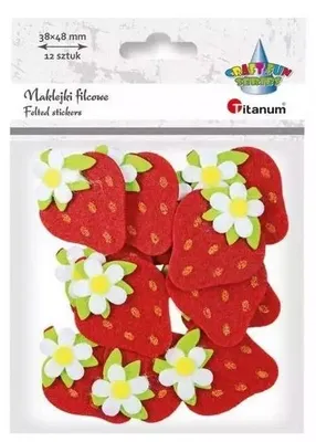 Produktbild von Naklejki filcowe 3D truskawki 38x48mm 12szt