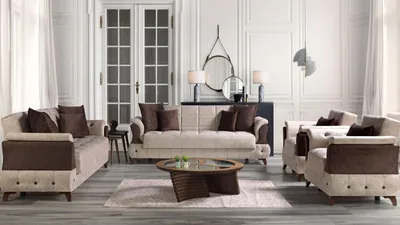 Obrázek produktu pro Modern Sofagarnitur Sessel Textil Sofa Luxus Komplett Luxus 3+2+1+1 Sitzer