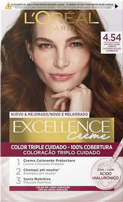 Produktbild von L'Oréal Paris - Excellence Creme Haarfarbe - 4.54 Marron Acajou Cuivre