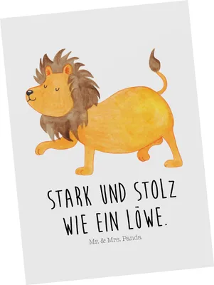 Produktbild von Mr. & Mrs. Panda Postkarte Sternzeichen Löwe - Weiß - Geschenk, Astrologie, Geschenk August, Grußkarte, Horoskop, Ansichtskarten, Löwe Sternzeichen, Tierkreiszeichen