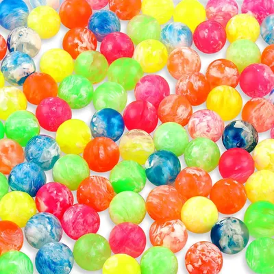 Productafbeelding van Kleurrijke rubberen ballen van 20 mm - Set van 100 - Decoratieve vullers voor vazen - Carnaval en evenementdecoratie