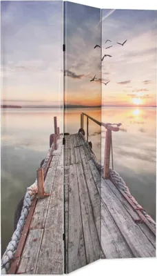 Produktbild von vidaXL Raumteiler klappbar 120 x 170 cm See mit Steg