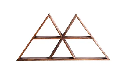 Produktbild von Möbilia Wand-Regal | 2 Dreiecke | Mango-Holz | B 70 x T 10 x H 35 cm | natur | 22020006 | Serie REGAL