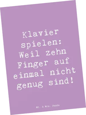 Produktbild von Mr. & Mrs. Panda Postkarte Spruch Klavier Magie - Lavendeltraum - Geschenk, Musik, Elfenbeintasten, Postkarten, Konzert, Instrument, Ansichtskarten, Lernen, Grußkarte