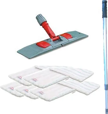 Produktbild von Wischmopp Set "Premium" mit Teleskopstiel 80 cm inkl. 5 x Wischmopp Mikrofaser