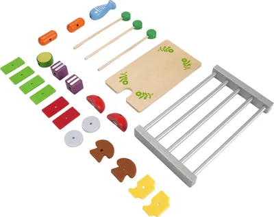 Immagine prodotto di Set da gioco barbecue in legno per bambini, set da gioco barbecue interattivo, accessori da cucina