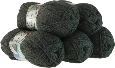 Produktbild von 5 x 100g Strickgarn Strickwolle Alize Burcum uni / einfarbig, wähle deine Farbe