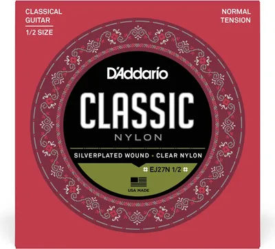 Produktbild von D'Addario Gitarrensaiten Konzertgitarre, Nylon Gitarren Saiten, Nylonsaiten, DER BELIEBTESTEN SAITENMARKE WELTWEIT, EJ27N 1/2, Normal Tension