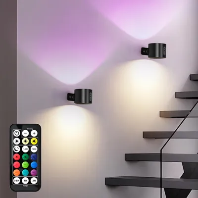Obrázok produktu pre LuminexDesigns, 2 kusy LED nástenných svietidiel, vnútorné, s batériou – bezdrôtová magnetická nástenná lampa