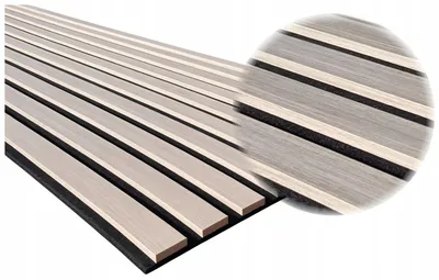 Zdjęcie produktu dla Lamel 3D lamele ścienne panele akustyczne 46x255cm filc Jesion Arktyczny