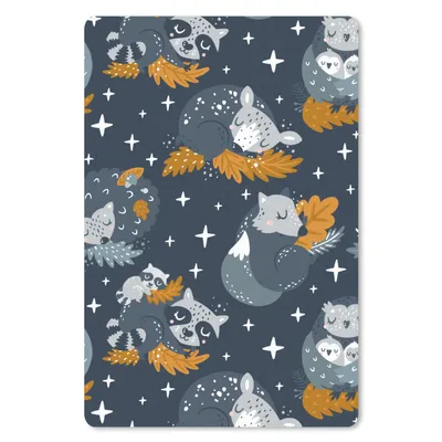 Produktbild von MuchoWow® Mauspad Mousepad Muster - Tiere - Sterne 18x27 cm - Mousepads - Maus Mat - Pad - Mausunterlage