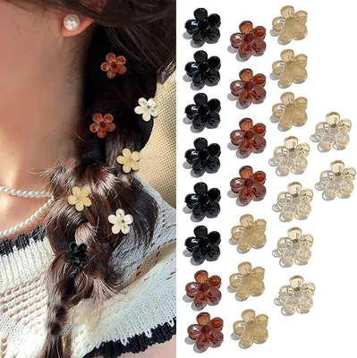 Imagen del producto de Mini pinzas para el pelo con forma de flor, 24 unidades, 1,3 x 1,3 cm, para el cabello
