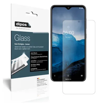 Produktbild von 2x Schutzfolie für Nokia 45328 matt - Anti-Shock 9H Folie dipos Glass Kunststoffglas