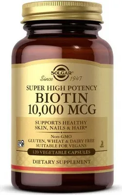 Produktbild von Biotin 10000 mcg 120 pflanzliche Kapseln Solgar