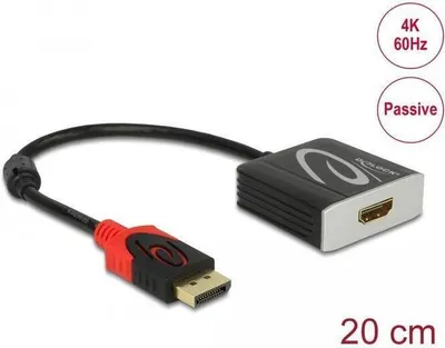 Productafbeelding van Adapter DisplayPort 1.2 (mannelijk) > HDMI (vrouwelijk), 4K 60 Hz, passief, zwart