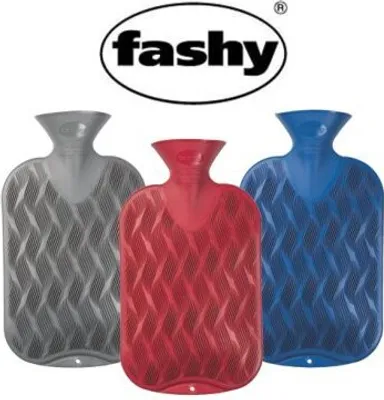 Produktbild von Fashy Wärmflasche Wellenkaro-Halblamelle 2,0L cranberry