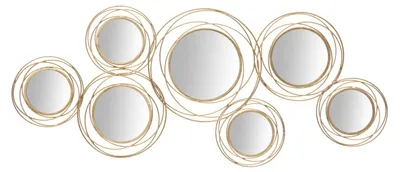 Produktbild von FURNLUX Wandkunst Spiegel Gold 125cm / Hauptfarbe: Gold / Abmessungen: 125 x 54 x 4 cm