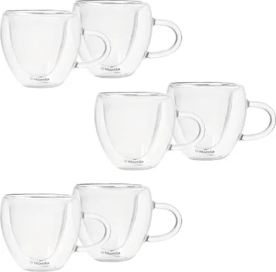 Zdjęcie produktu dla HOMLA Zestaw 6x Szklanki CEMBRA HEARTS z podwójną ścianką 300ml