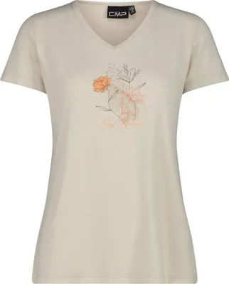 Image de T-shirt CMP pour femme, couleur beige, taille 48