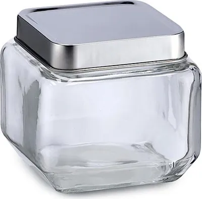 Zdjęcie produktu dla Słoik do przechowywania Zeller, 700 ml, pokrywka ze stali nierdzewnej 11x11x10,5