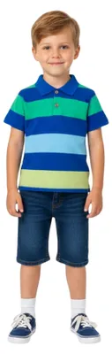 Produktbild von Jungen T-shirt - Größe 98 - Gestreift - Kurzarm - 100% Baumwolle