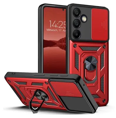 Produktbild von Armor Handyhülle für Samsung Galaxy S24 FE Kameraschutz Handy Panzer Case Cover Schutzhülle Outdoor Farbe: Rot