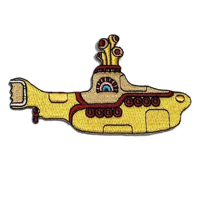 Produktbild von The Beatles - Standardgröße - Aufnäher zum Aufbügeln "Yellow Submarine", gewebter Stoff RO10674 (Einheitsgröße) (Gelb/Rot)