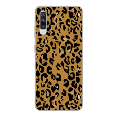 Produktbild von MuchoWow® Handyhülle Schutzhülle Hülle für Samsung Galaxy A70 Pantherdruck - Gelb - Gold Silikon Softcase Handy Hülle - Schutzhaube