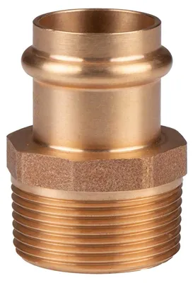 Produktbild von Kupfer Pressfitting Übergang aus Rotguss 28 mm - 1 1/4" AG V+M-Kontur DVGW