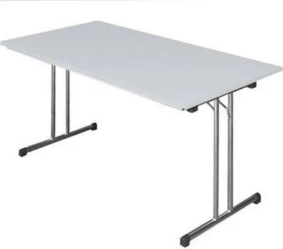 Produktbild von Klapptisch,T-Fuß, 750 x 1600 x 800 mm, chrom/lichtgrau