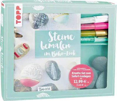 Obrázok produktu pre Kreativ-Set Steine bemalen im Boho-Stil