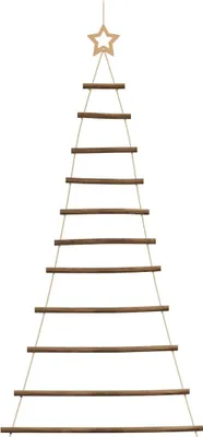 Obrázek produktu pro Závěsný vánoční stromeček s hvězdou na vrcholu 74 x 150 cm přírodní větve