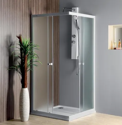 Produktbild von Aqualine ALAIN Duschabtrennung Quadrat, 800x800mm, Brick Glas