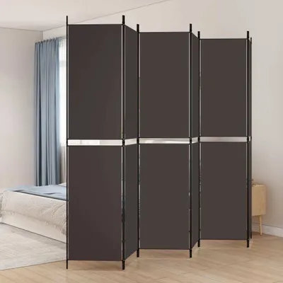 Zdjęcie produktu dla The Living Store 6-cz. Paravent Brown 300x220 cm tkanina