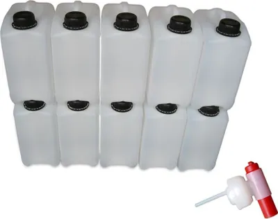 Produktbild von 10 x 3 Liter Wasserkanister Kunststoffkanister Camping & Outdoor Farbe natur + Auslaufhahn (10x3knn + H.45)