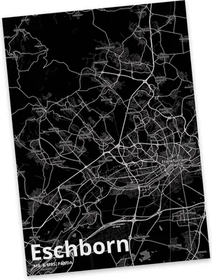 Produktbild von Mr. & Mrs. Panda Postkarte Eschborn - Geschenk, Ansichtskarte, Postkarten, Stadt, Grußkarte, Ansichtskarten, Dorf Karte Landkarte Map Stadtplan, bildkarte