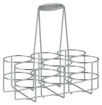 Produktbild von Flaschenträger für 6 Flaschen, verchromtes Metall, 31 x 31 x 21 cm