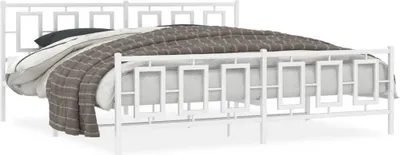 Immagine prodotto di vidaXL Struttura letto con testiera e pediera in metallo bianco 200x200 cm