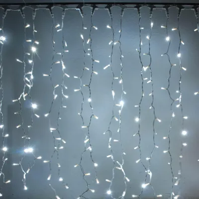 Produktbild von DecoLED LED-Lichtvorhang – 1 x 3 m, eisweiß, 300 Dioden