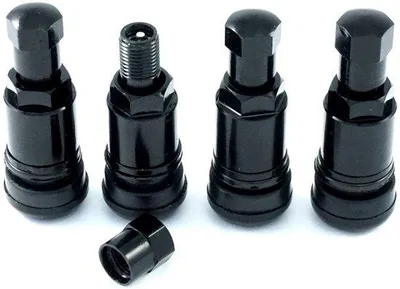 Obrázek produktu pro 4 kusy hliníkové ventily, 11.3 mm, ráfkové ventily, kovové ventily, černé