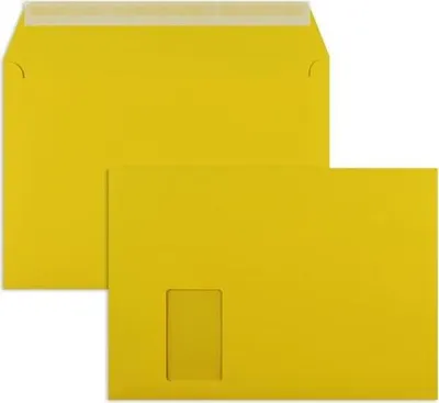 Produktbild von Briefumschläge C4 120g/qm haftklebend Fenster VE=250 Stück goldgelb