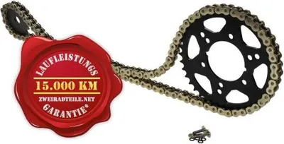 Image de Kit de chaîne pour Honda XL600V XL650V Transalp (RD10 RD11 PD10 PD06) de 1989 à 2007, type X-Ring renforcé, couleur or, "16 dents à l'avant, 48 dents à l'arrière"