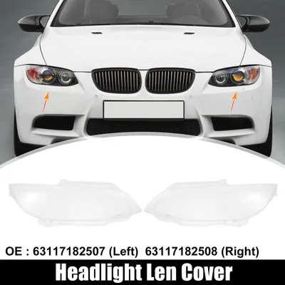 Image de Couvercle de phare avant transparent pour BMW M3 2008-2013, 1 paire, n° 63117182517/63117182518