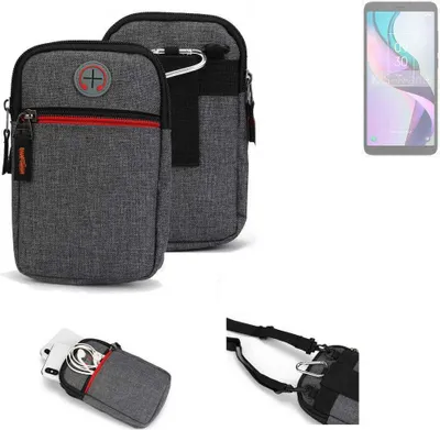 Produktbild von K-S-Trade Holster Gürteltasche kompatibel mit TCL Ion X Handy Tasche Schutz Hülle grau Zusatzfächer 1x
