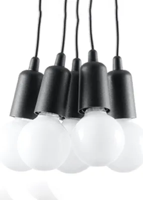 Produktbild von Hängeleuchte DIEGO 5 schwarz 5xE27 15W PVC 90x25x25cm Sollux Lighting