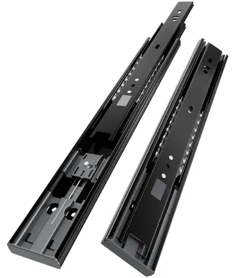 Imagen del producto de Guía deslizante con cierre suave, 300 mm, extensible al 100%, montaje lateral, con rodamientos, para armarios de cocina