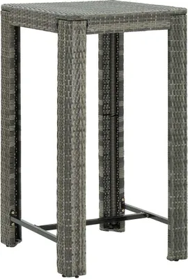 Produktbild von The Living Store Garten-Bartisch Grau 60,5x60,5x110,5 cm Poly Rattan
