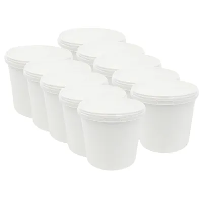 Produktbild von 10x 2,5 kg Honigeimer Kunststoff mit Deckel lebensmittelecht Eimer weiß